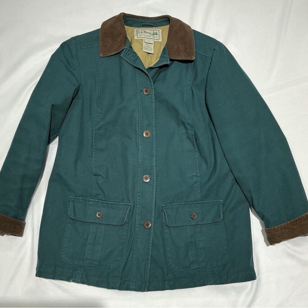 Women’s LL bean Adirondack Chore Barn Coat Jacket Size Small Teal w/Thinsulate